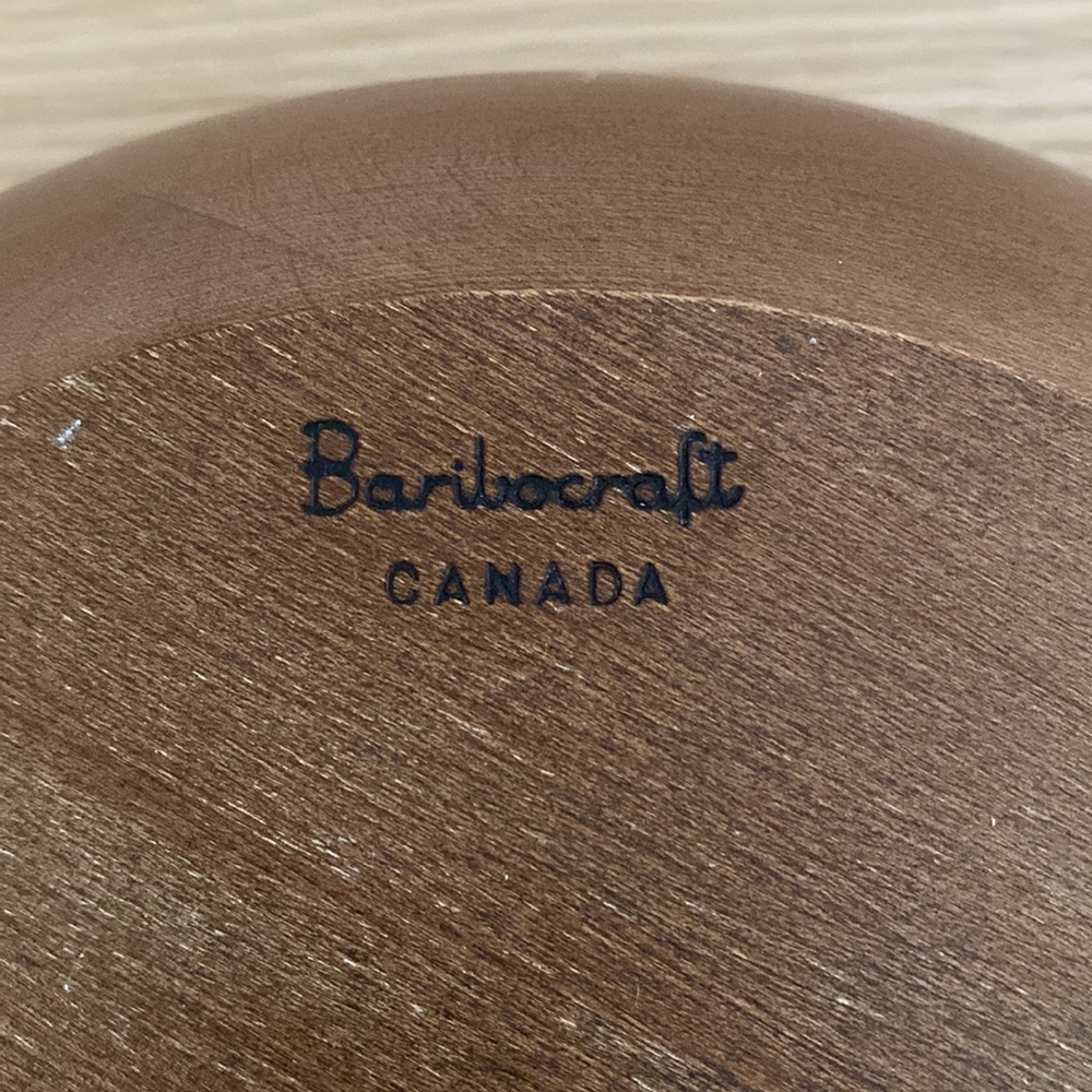 Vintage Baribocraft Canadian Maple Wood Salad Bowl with 5 Bowls - Picture 16 of 16